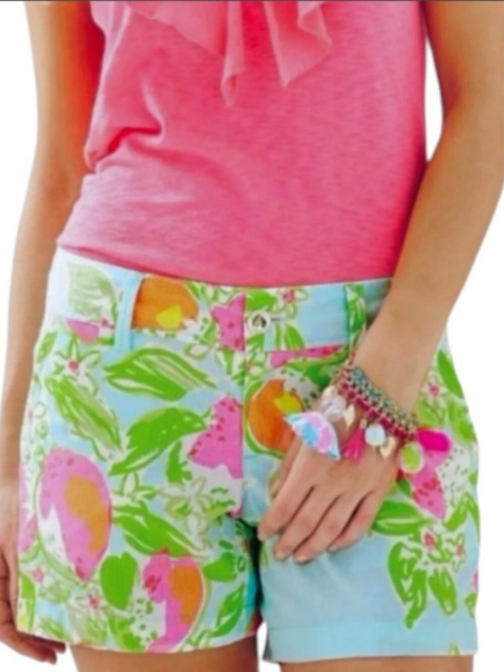 Lilly Pulitzer Callahan Shorts 16 XL Its Always Summer Somewhere Pool Blue Pink